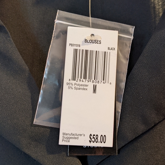 🆕WT Premise Studio Oversized Black Button Down Blouse - Picture 5 of 5